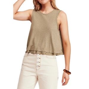 Free People Tank flared hem scoop back tank